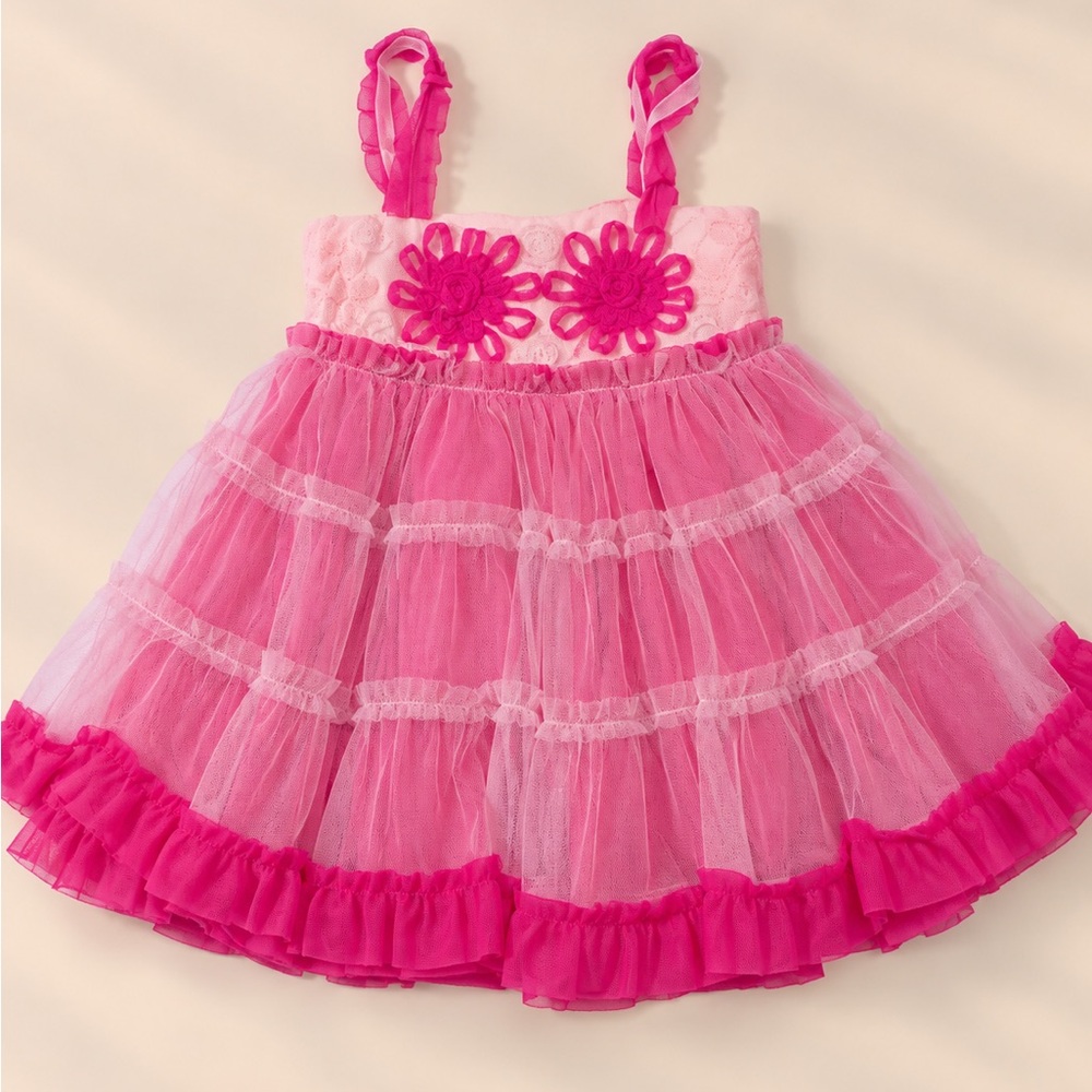 Boutique gently used w/stain raspberry layer dress